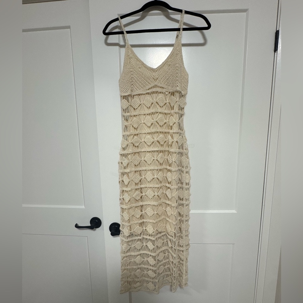Cream Crochet Maxi Dress